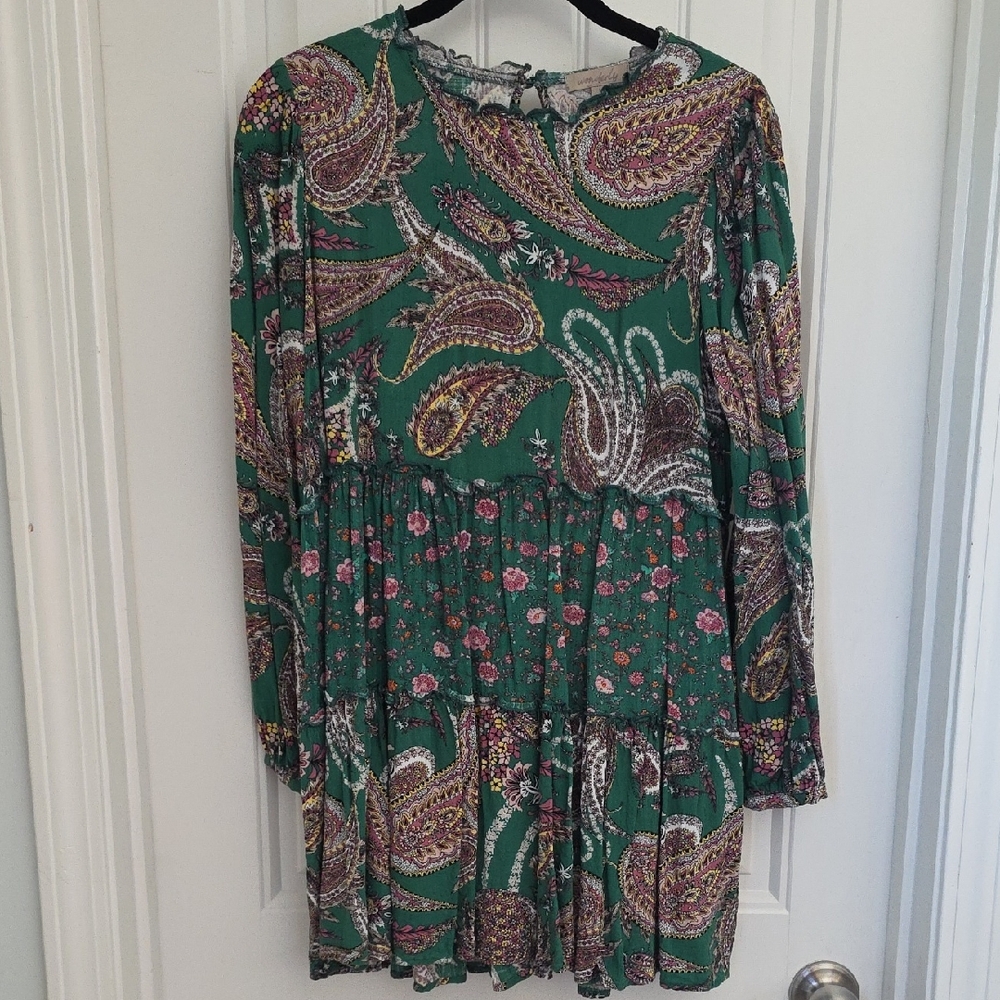 Wonderly Multicolor Paisley Long Sleeve Dress